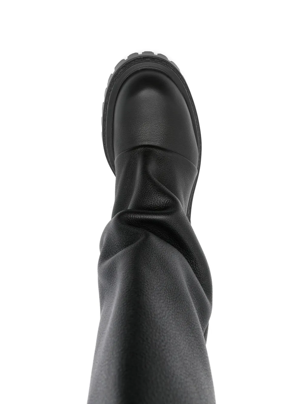 Gisel Moire 40mm slouch calf-leather boots Black