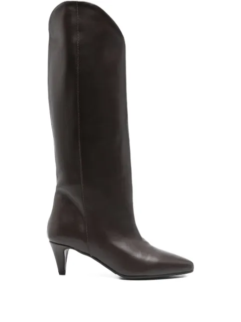 Gisel Moire 50mm calf-leather pointed-toe boots