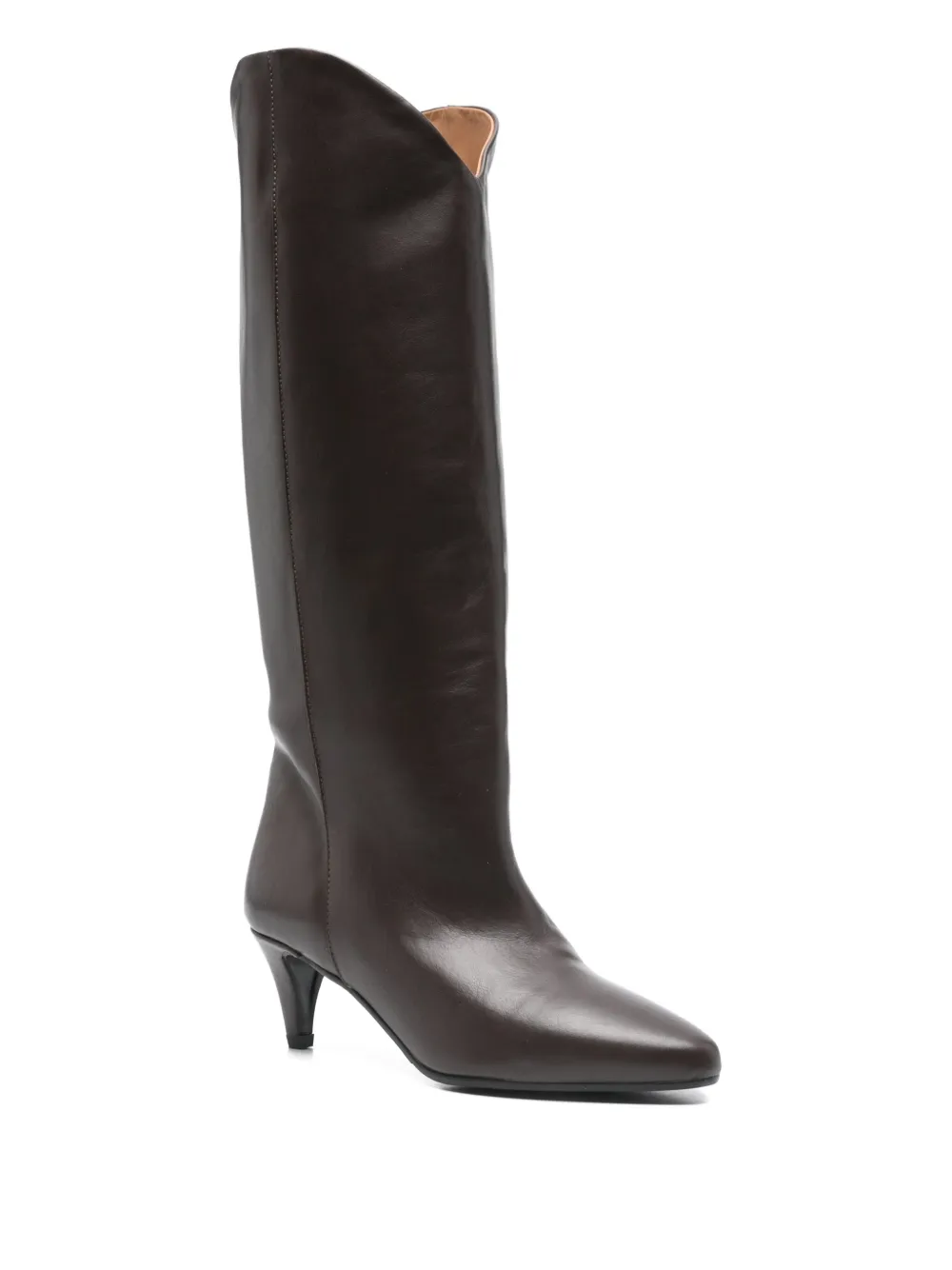 Gisel Moire 50mm calf-leather pointed-toe boots Brown