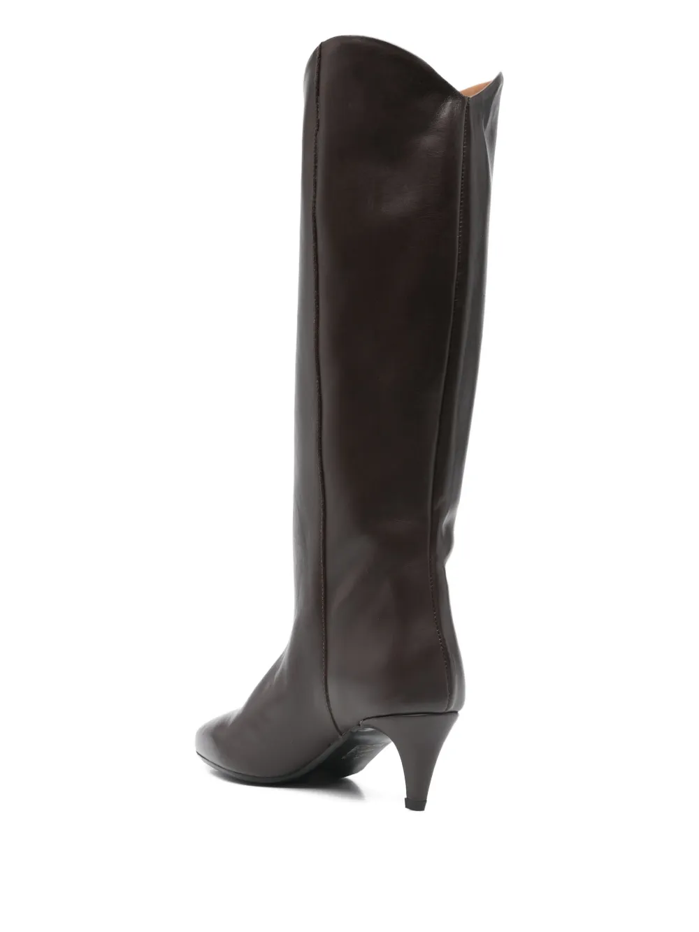 Gisel Moire 50mm calf-leather pointed-toe boots Brown