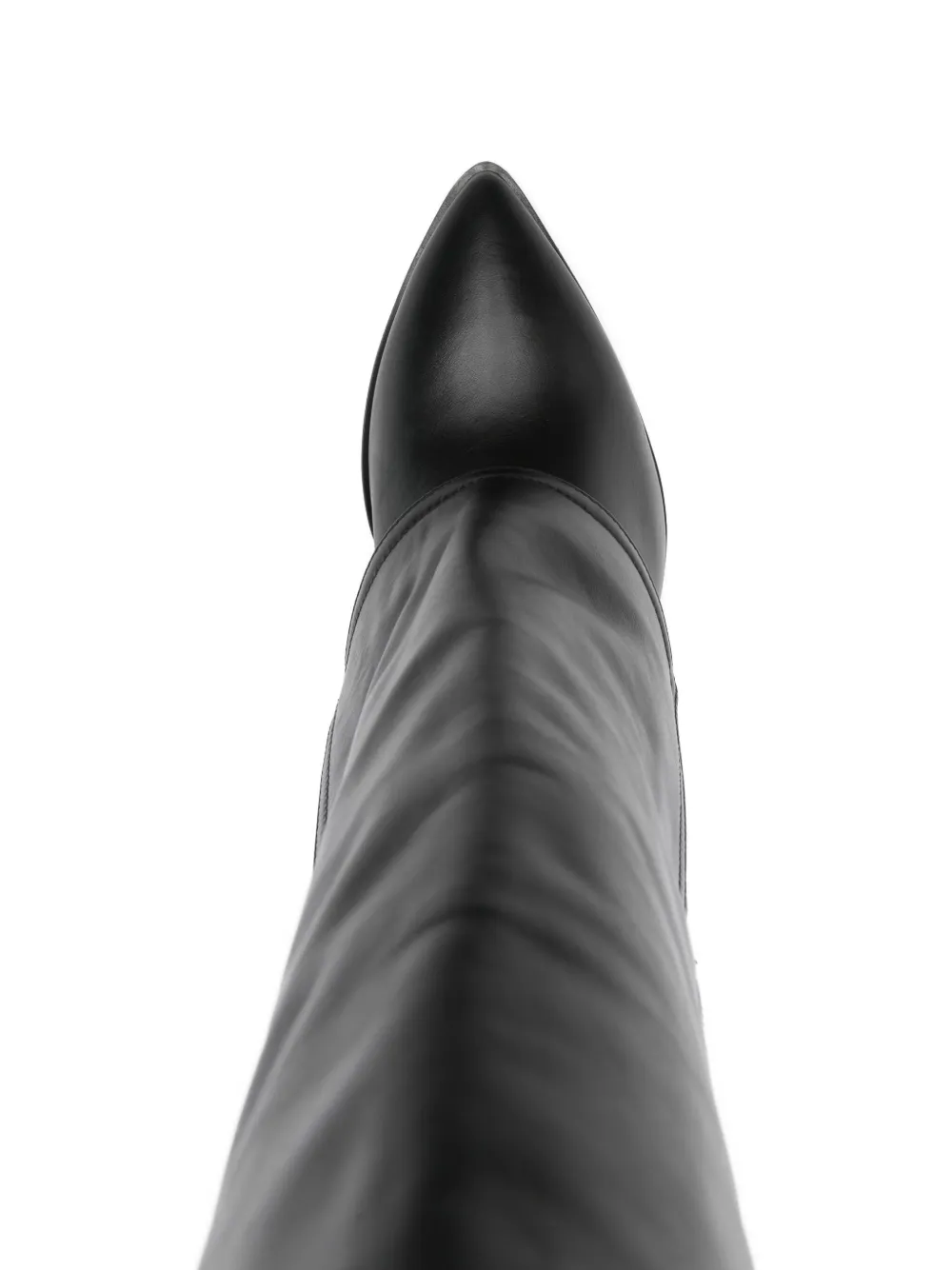 Gisel Moire 90mm fold-over leather boots Black