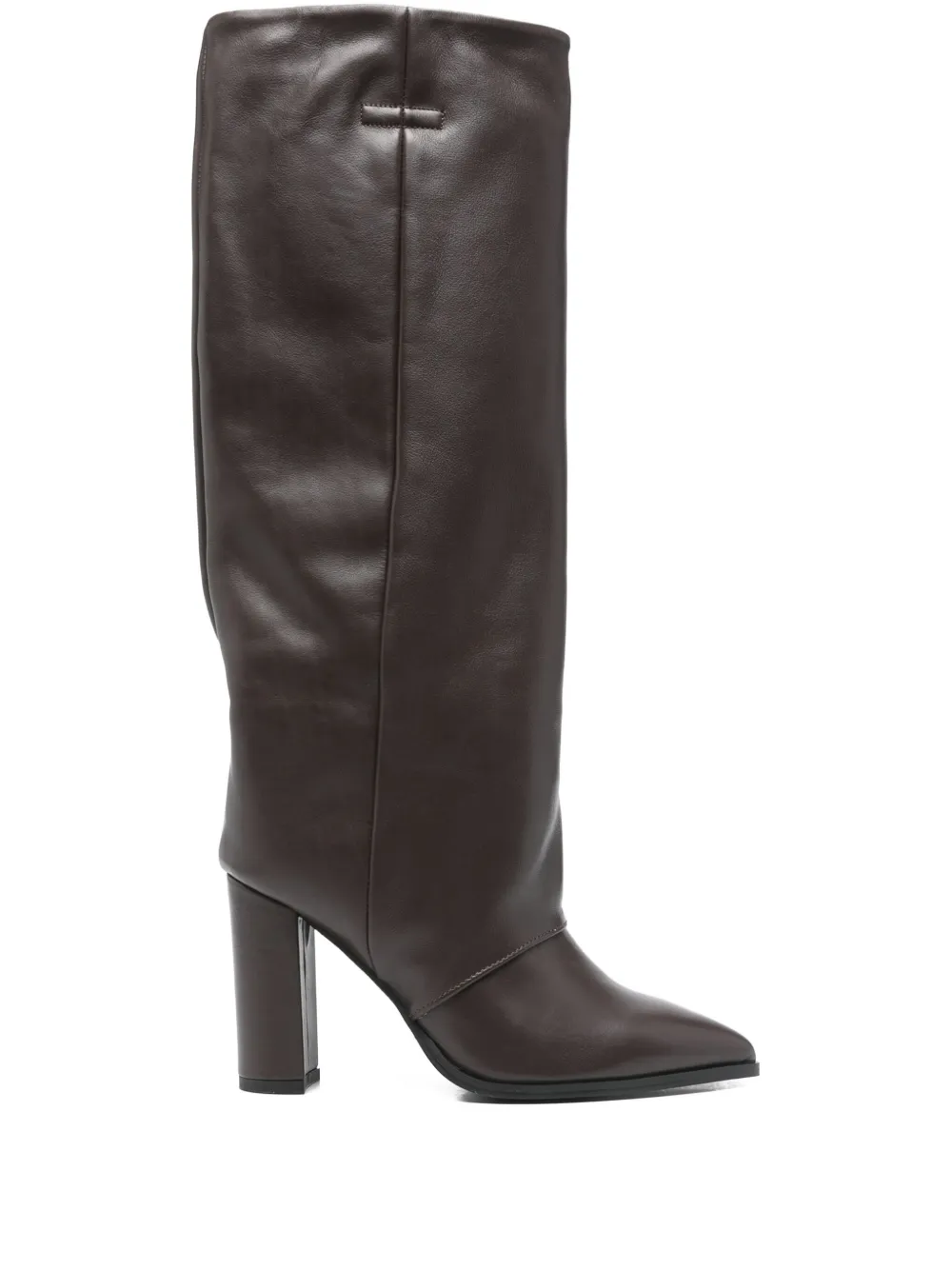 Gisel Moire 95mm calf leather knee-high boots | Brown | Image 1