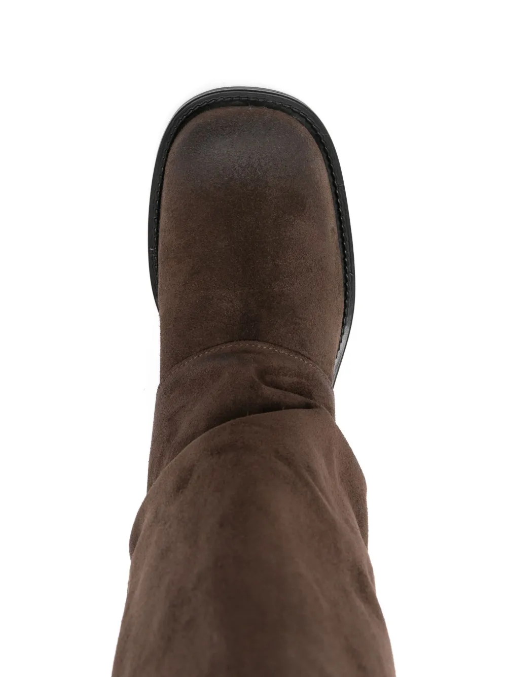 Gisel Moire 40mm slouchy suede boots Brown