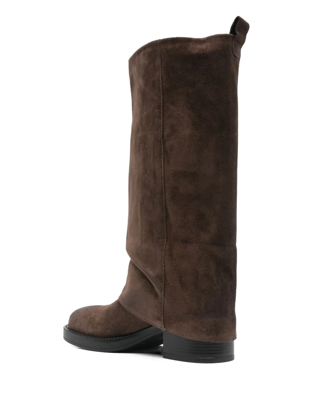 Gisel Moire 40mm slouchy suede boots Brown