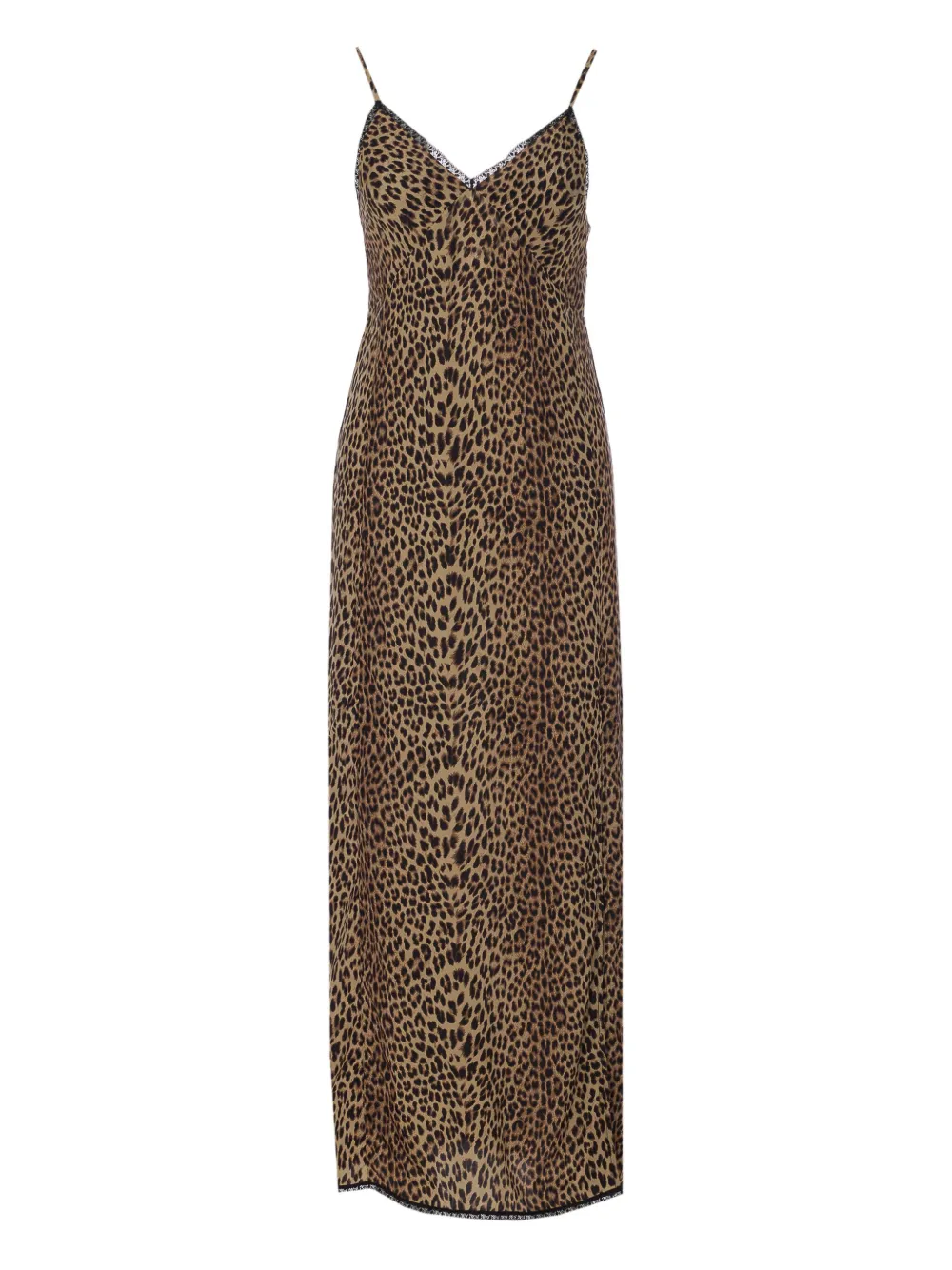 Zadig&Voltaire lace-trimmed leopard-print midi dress Bruin