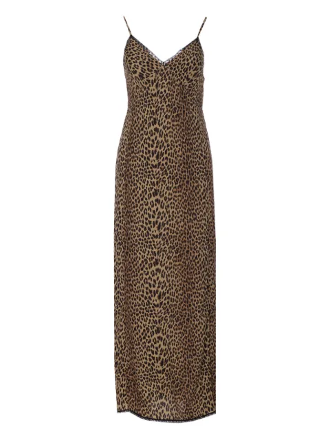 Zadig&Voltaire lace-trimmed leopard-print midi dress