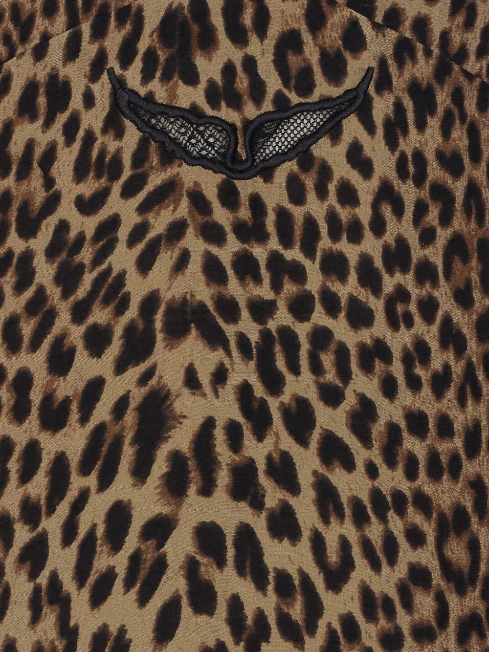 Zadig&Voltaire lace-trimmed leopard-print midi dress Bruin