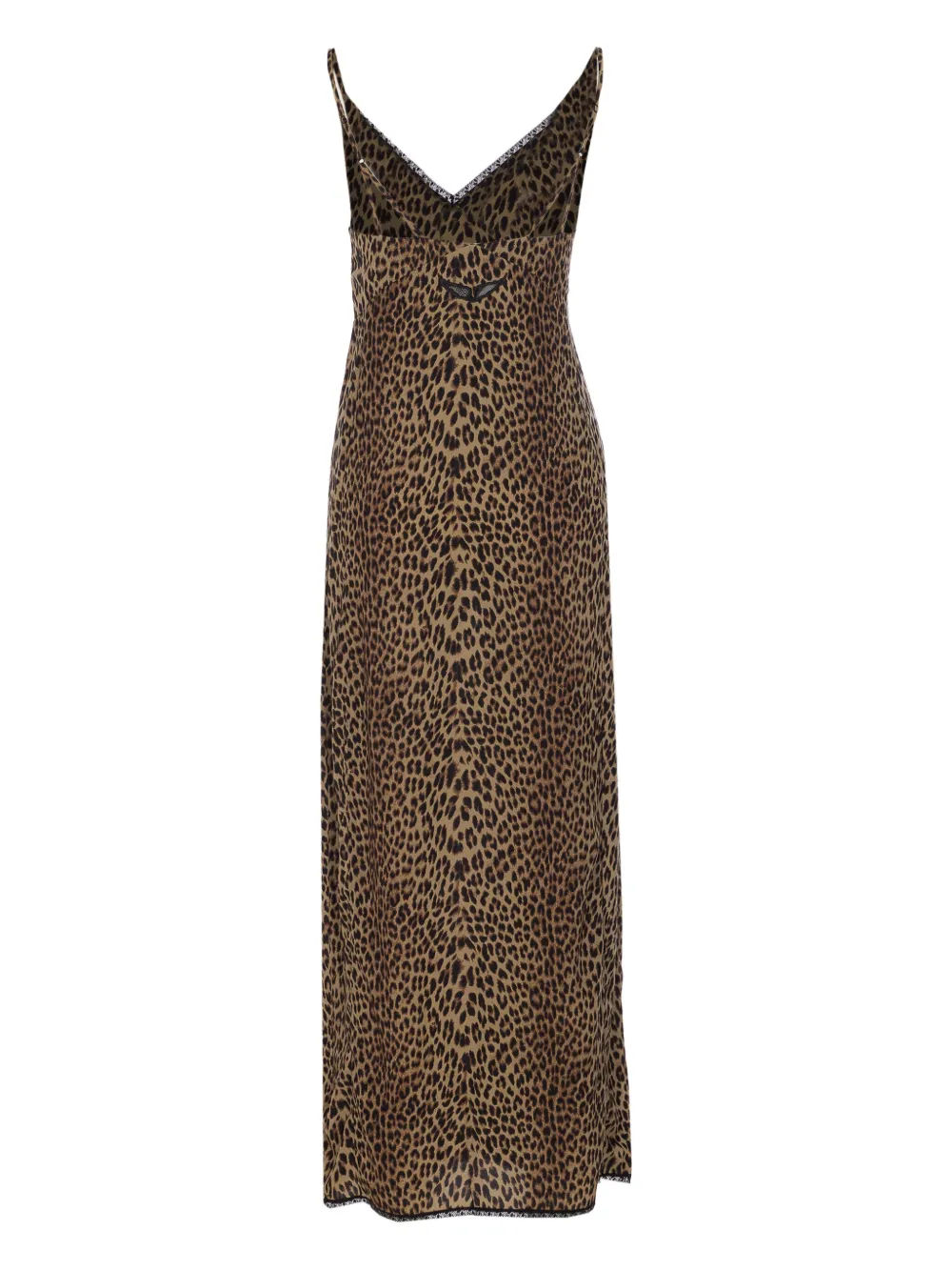 Zadig&Voltaire lace-trimmed leopard-print midi dress Bruin