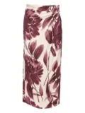 TWINSET floral logo midi skirt - Vivaci