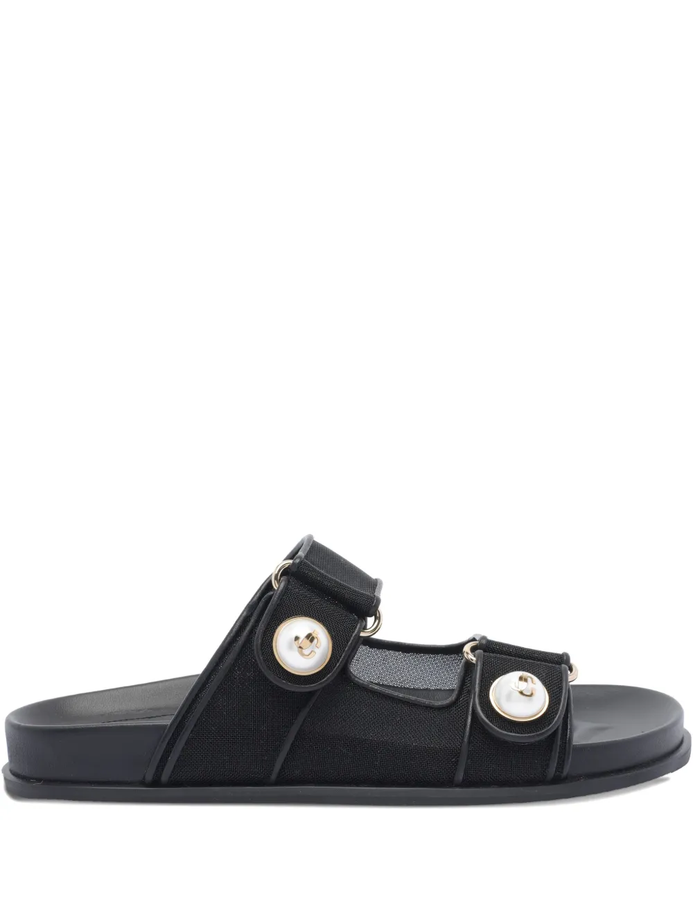 Jimmy Choo Fayence pearl-embellished sandals Black