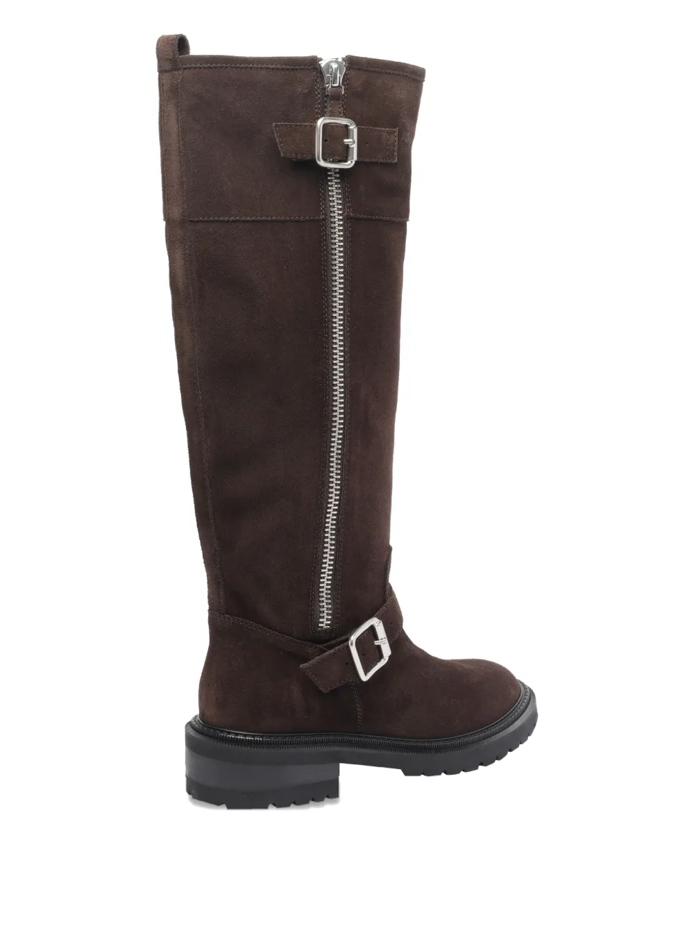 Via Roma 15 50mm buckled zip-fastening biker boots Brown