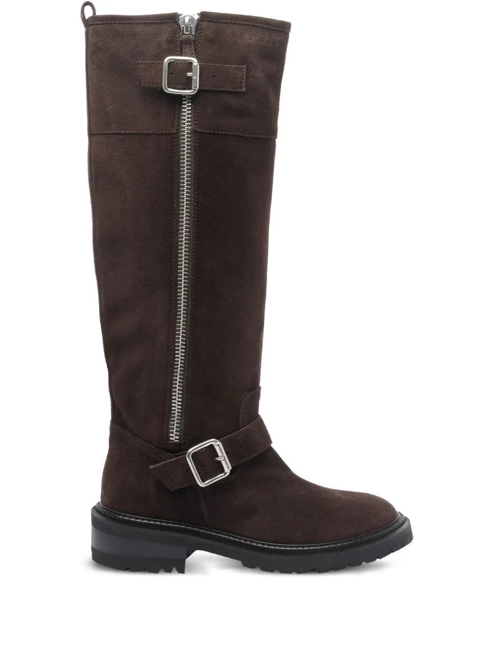 Via Roma 15 50mm buckled zip-fastening biker boots Brown