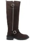 Via Roma 15 50mm buckled zip-fastening biker boots - Brown
