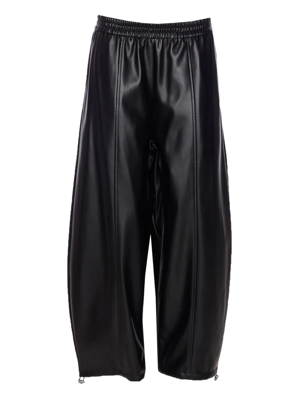PINKO elasticated-waist faux-leather trousers Zwart