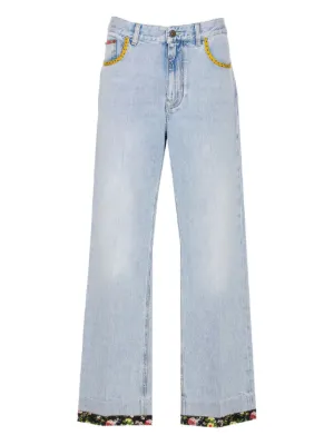 デニム・ジーパン VALENTINO Woman Jeans Black 5B0DD18T8YN 0NO Valentino Black Butterfly Embroidered Denim Boyfriend Jeans