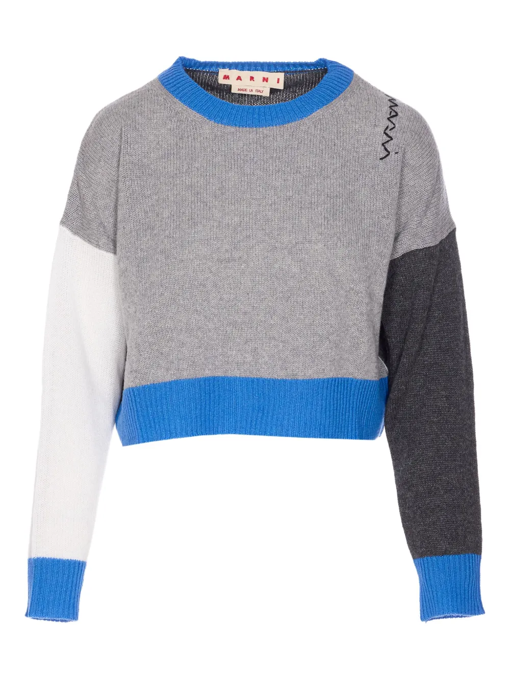 Marni colour-block cashmere sweater Grijs