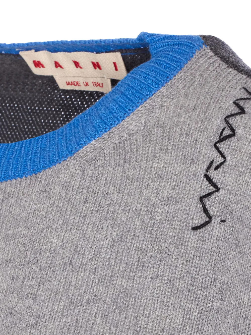 Marni colour-block cashmere sweater Grijs