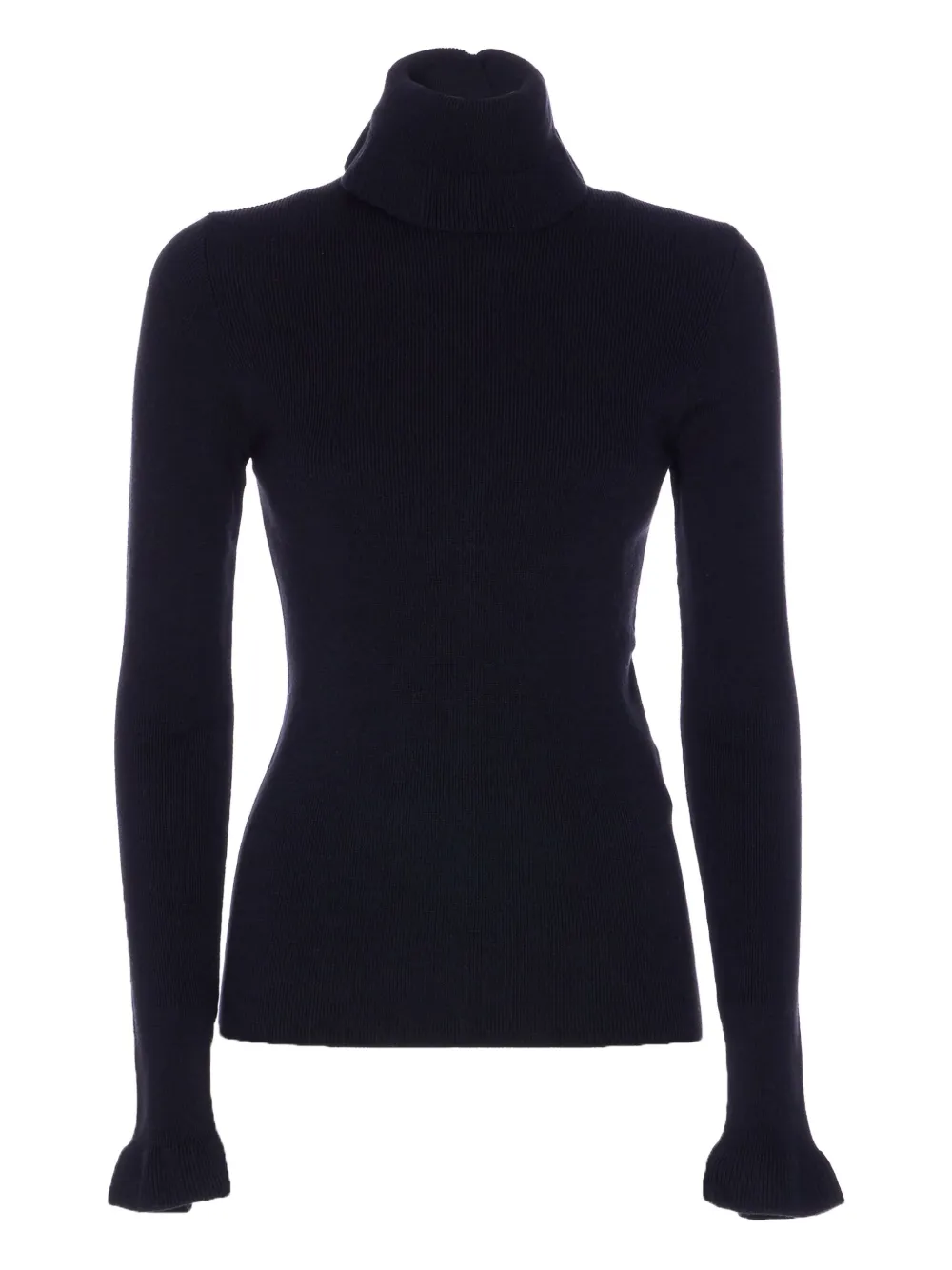 Chloé high-neck ruffled-cuff sweater Blauw