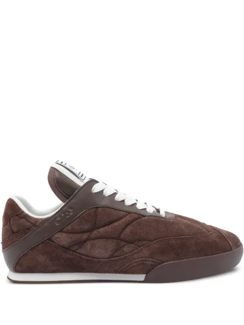Chloé Kick quilted suede sneakers