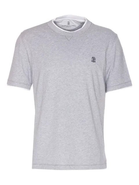 Brunello Cucinelli logo-embroidered crew-neck T-shirt
