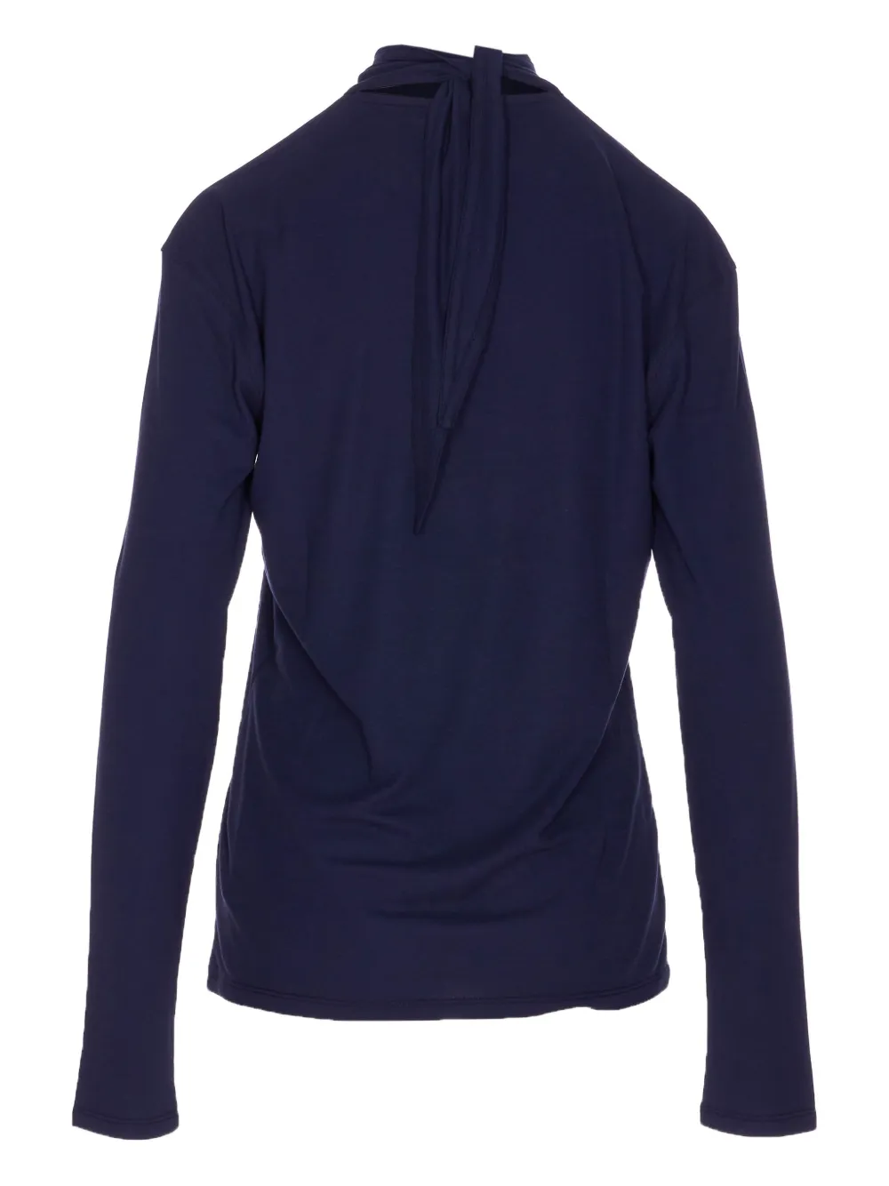 LEMAIRE long-sleeve scarf-detail top Blauw
