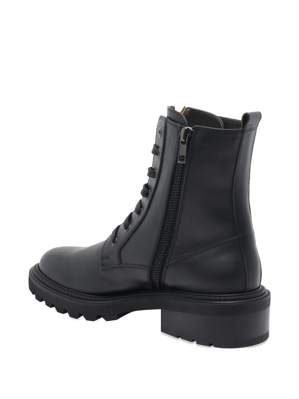 Via Roma 15 50mm lace-up zip boots Black