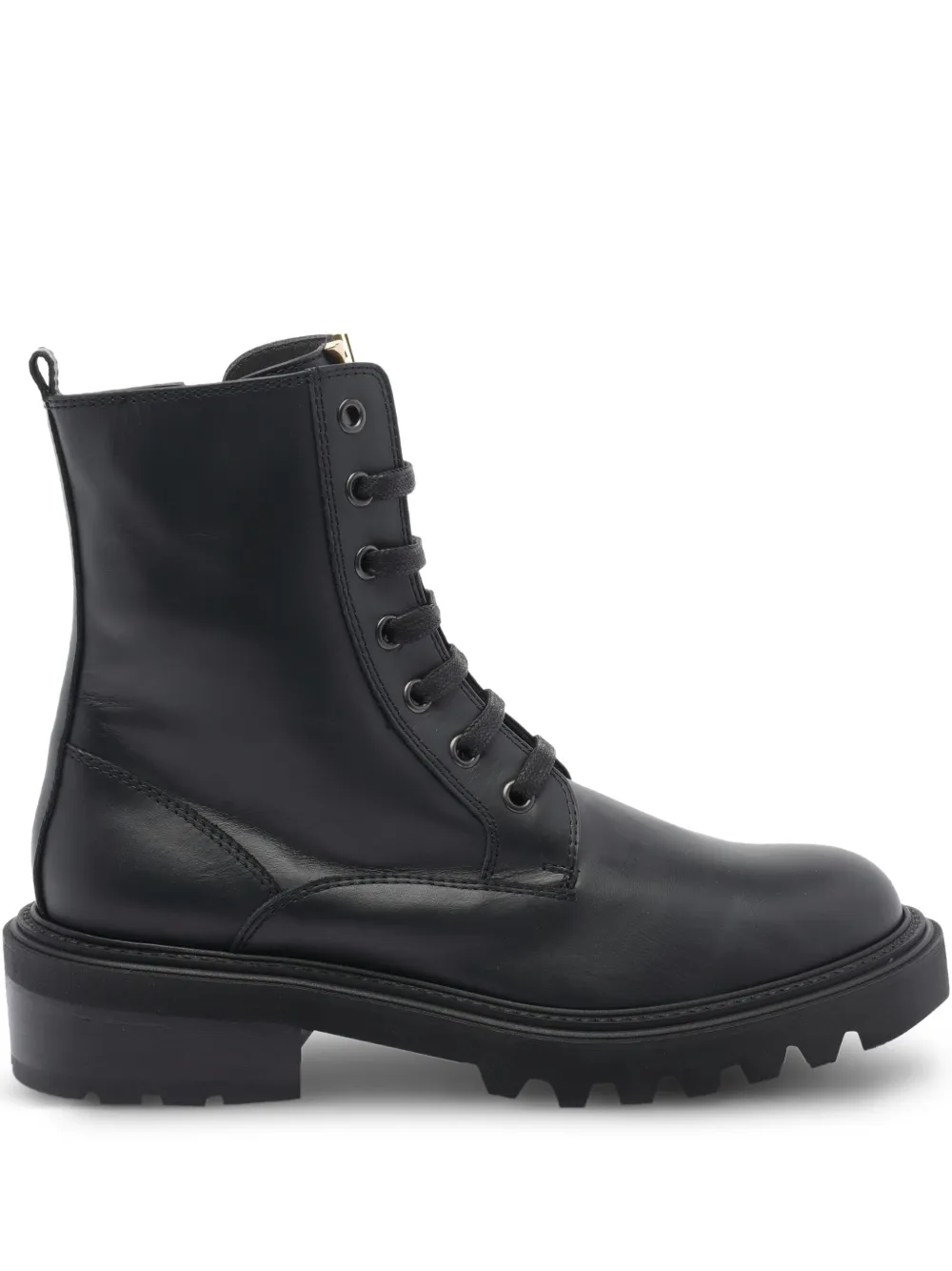 Via Roma 15 50mm lace-up zip boots Black