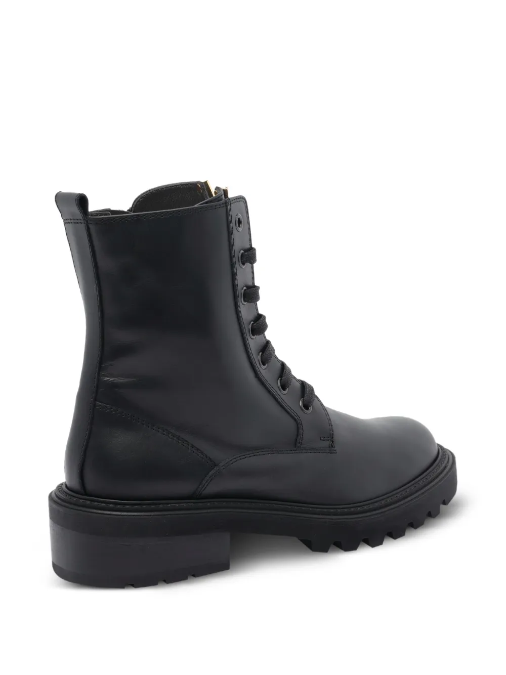 Via Roma 15 50mm lace-up zip boots Black