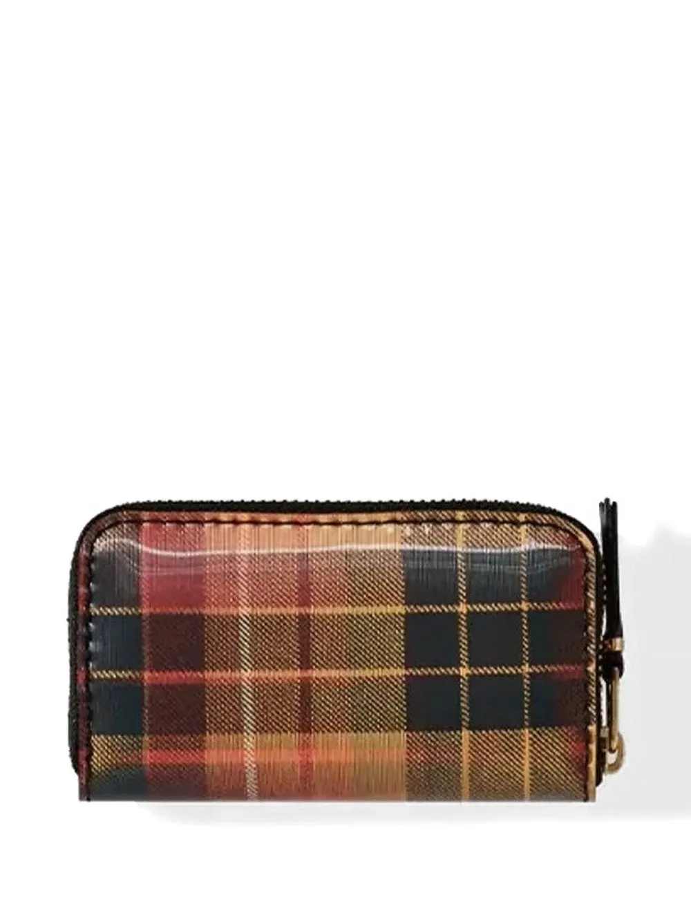 Comme Des Garçons Plaid Zip-around Wallet In Red