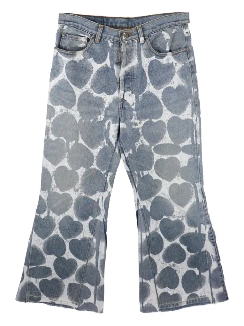 Readymade heart-printed jeans