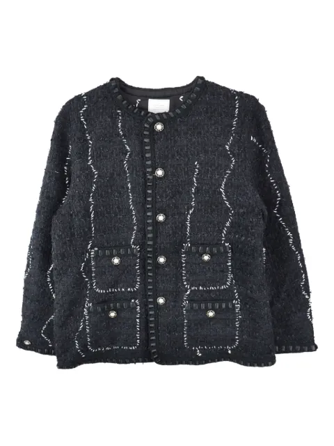 Readymade button-embellished tweed jacket