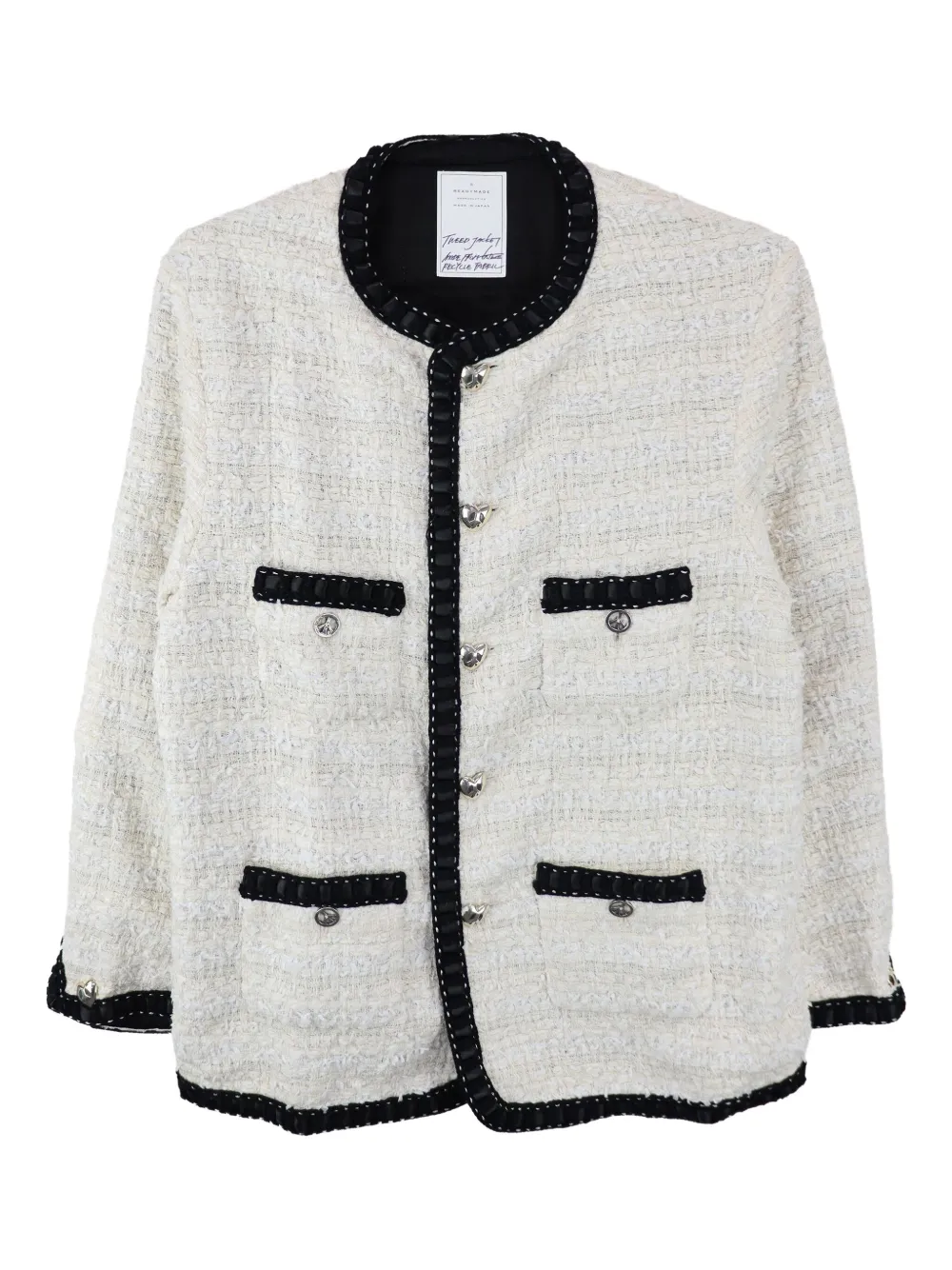 Readymade Tweed Trimmed Jacket In White