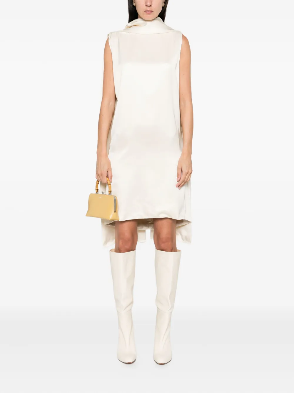 Totême Raw-edge Silk Dress In Neutral