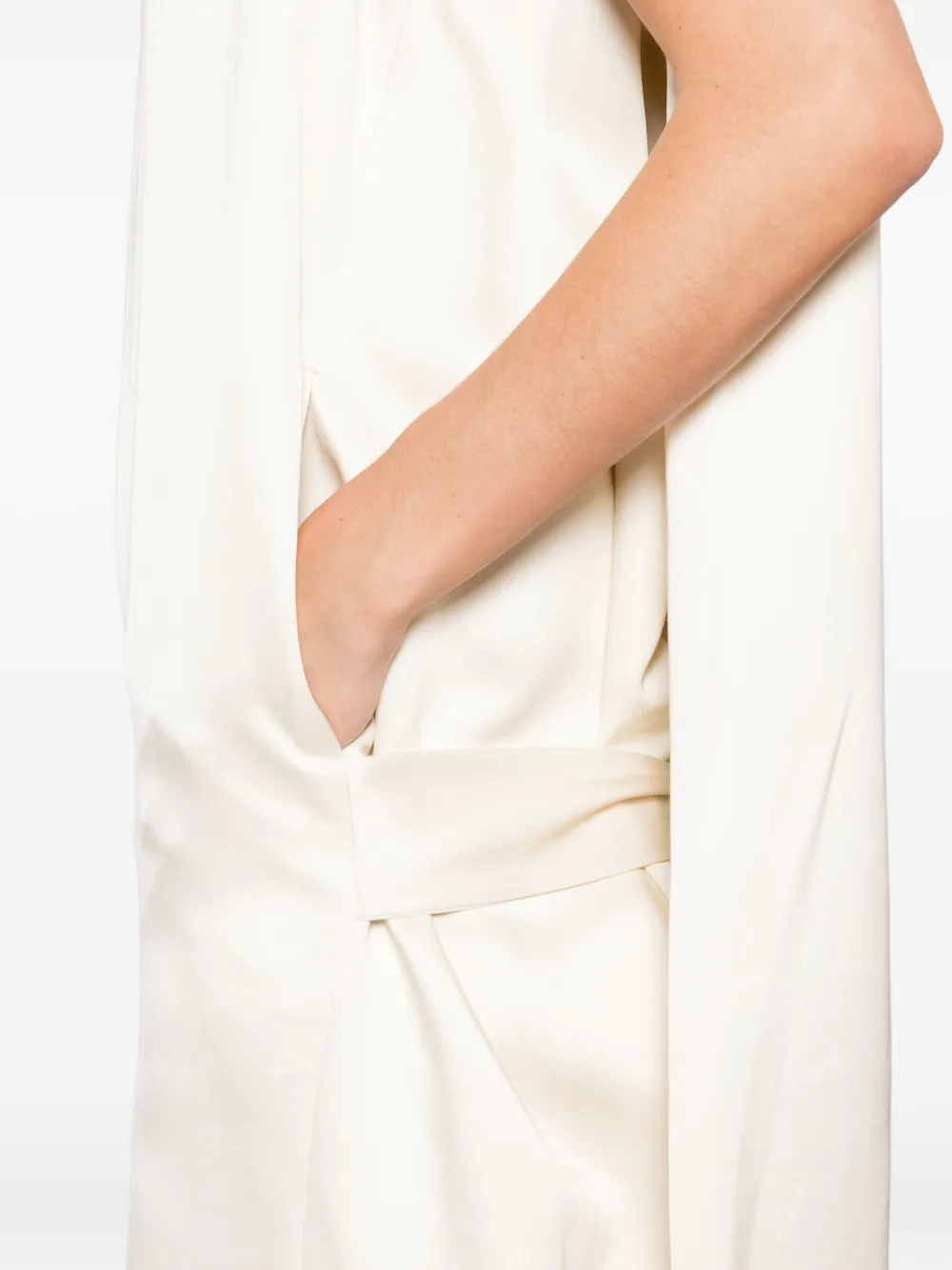 Totême Raw-edge Silk Dress In Neutral