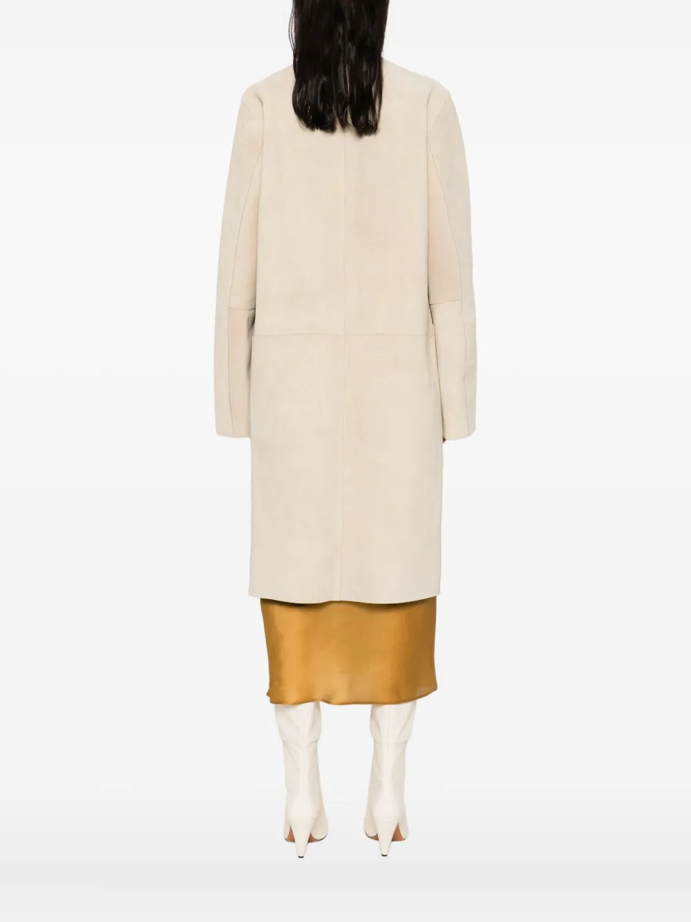 Totême Suede Coat In Neutral
