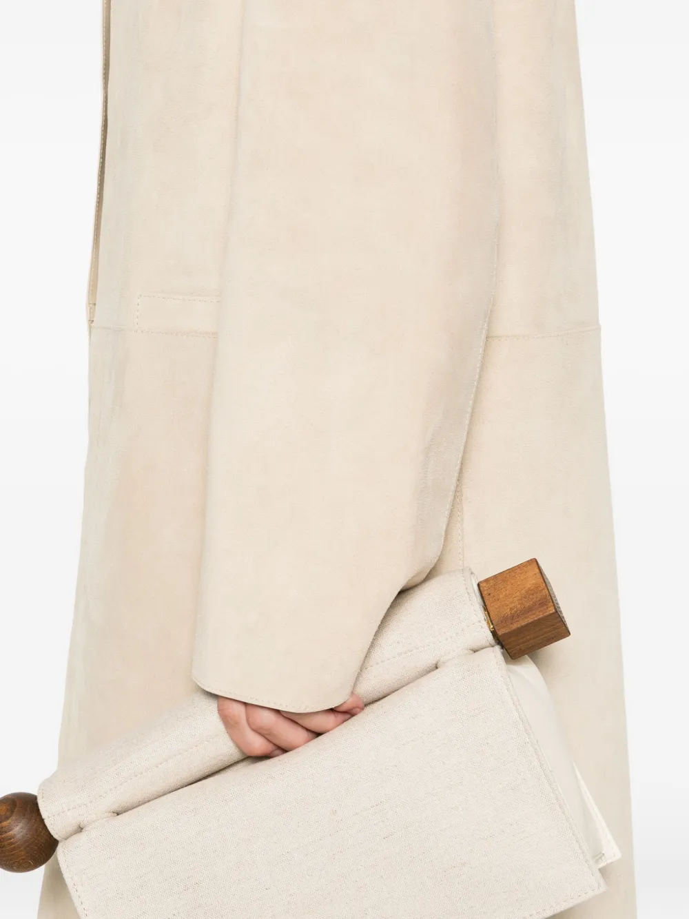 Totême Suede Coat In Neutral