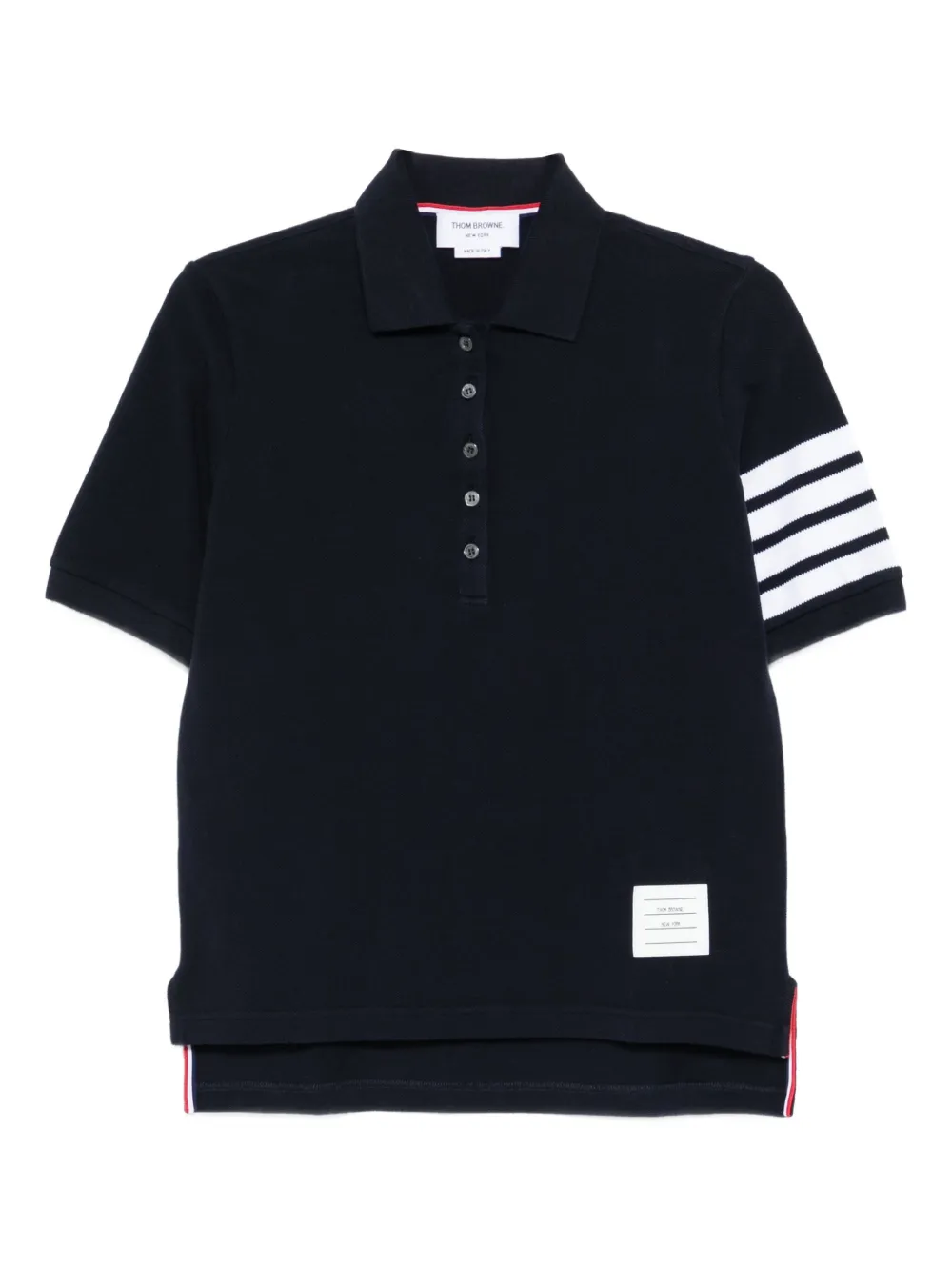 Thom Browne 4-stripe sleeve polo shirt Blauw