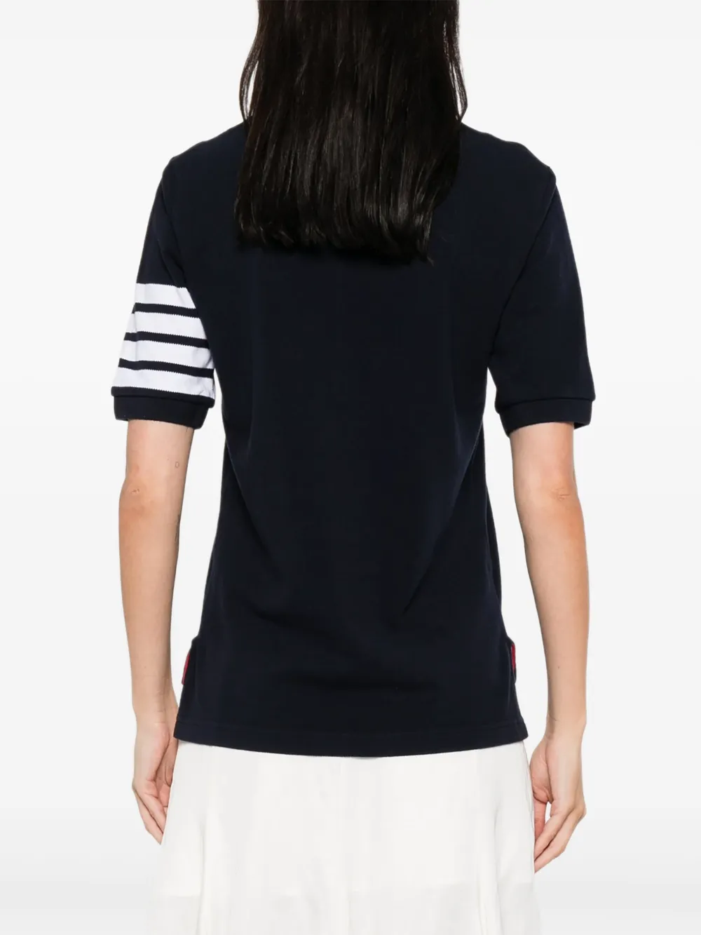 Thom Browne 4-stripe sleeve polo shirt Blauw