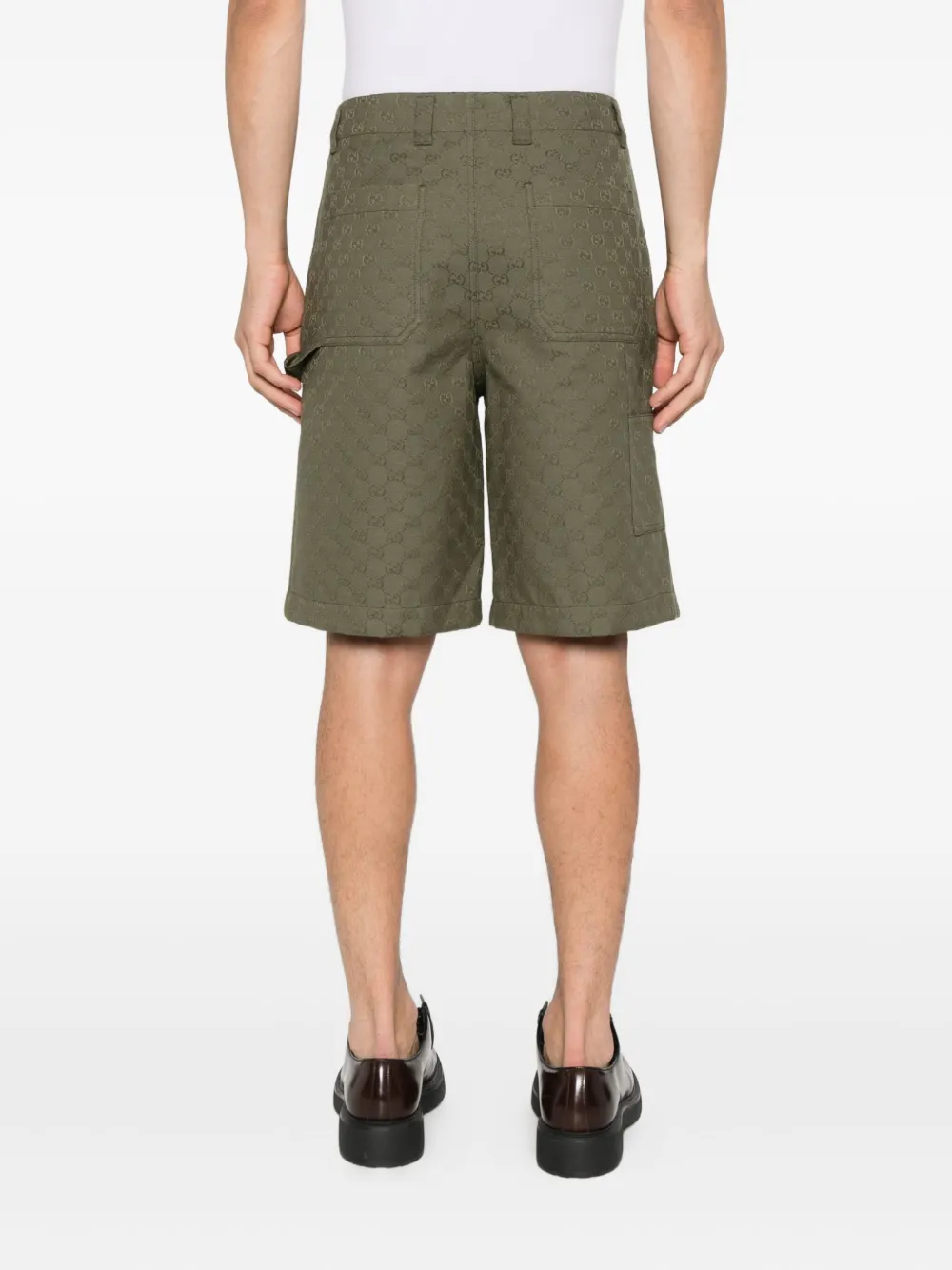 Gucci Katoenen shorts met GG-monogram Groen