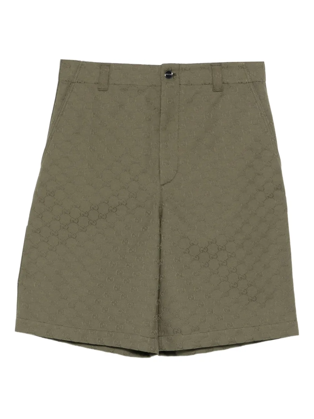 Gucci Katoenen shorts met GG-monogram Groen