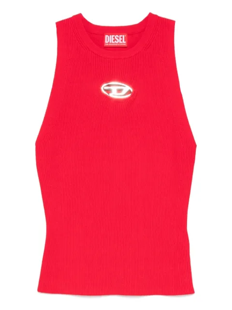 Diesel ribbed logo-detail top