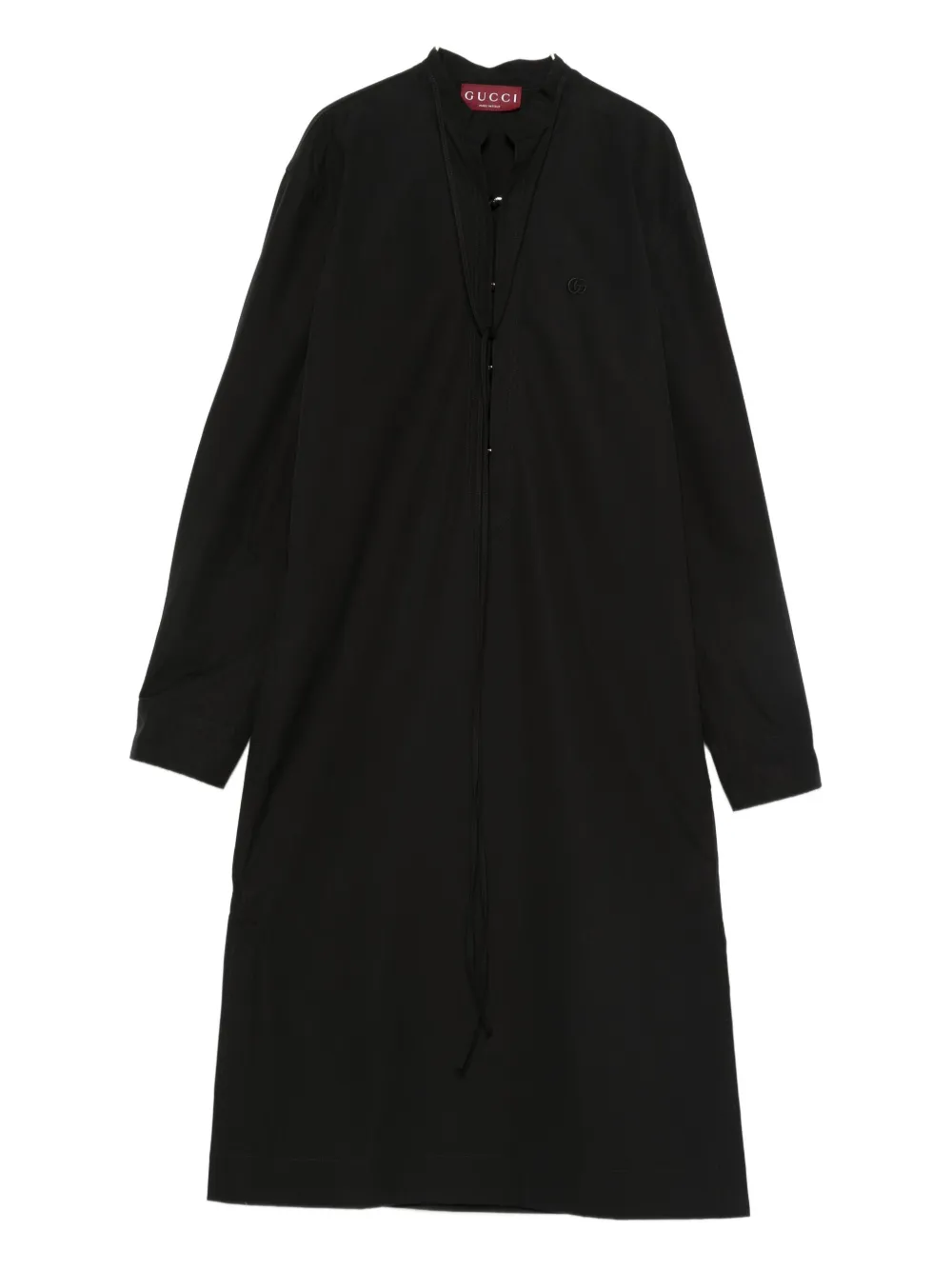 Gucci lace-up cotton dress Zwart