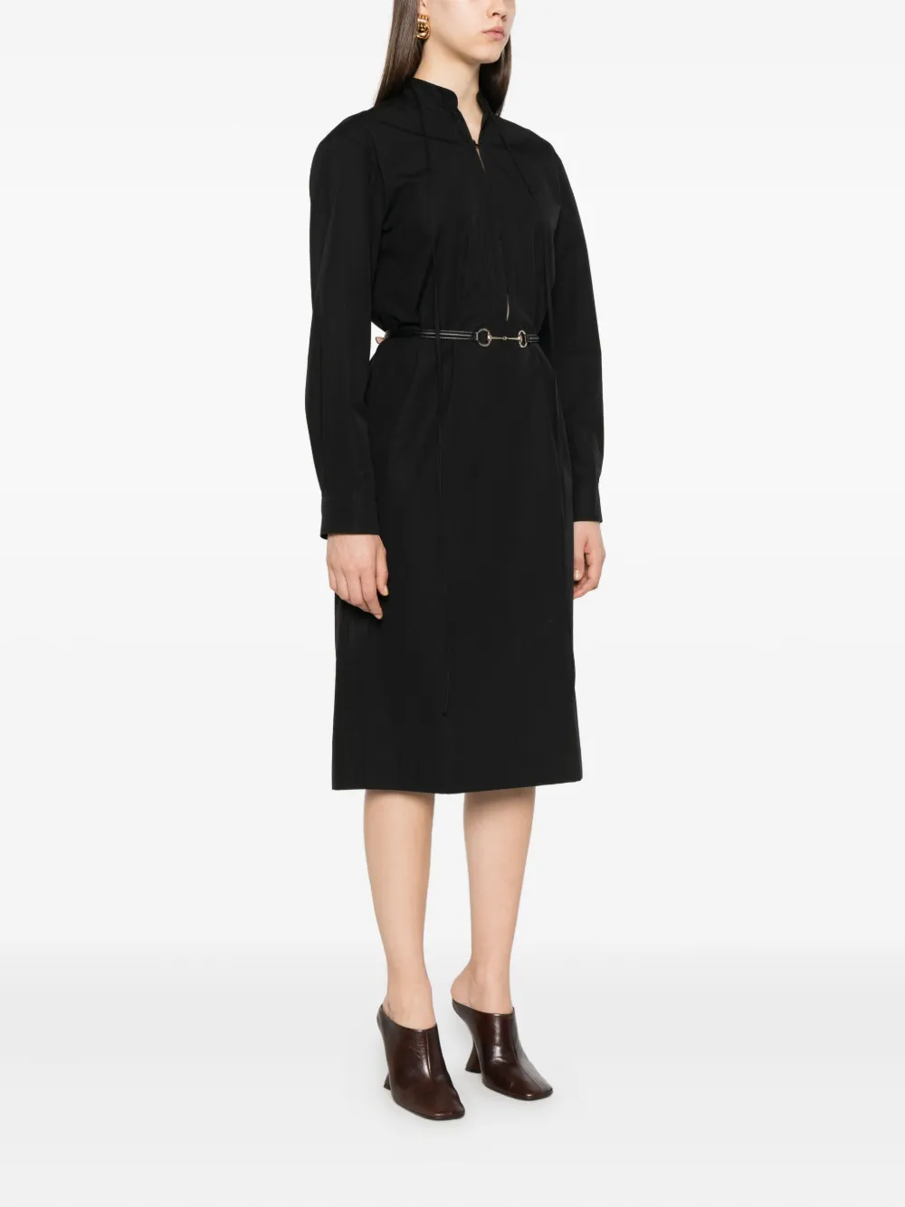 Gucci lace-up cotton dress Zwart