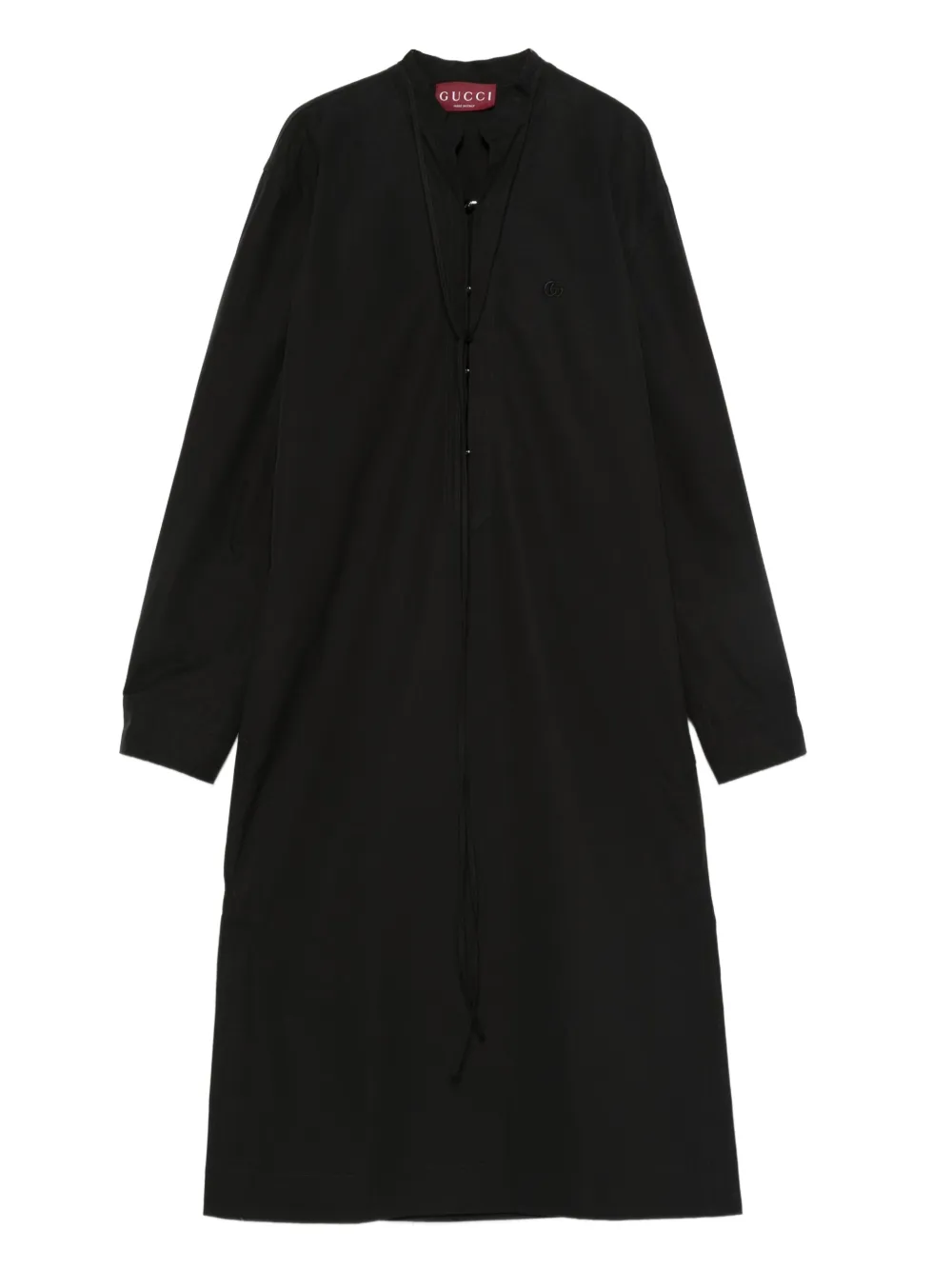 Gucci lace-up cotton dress Zwart