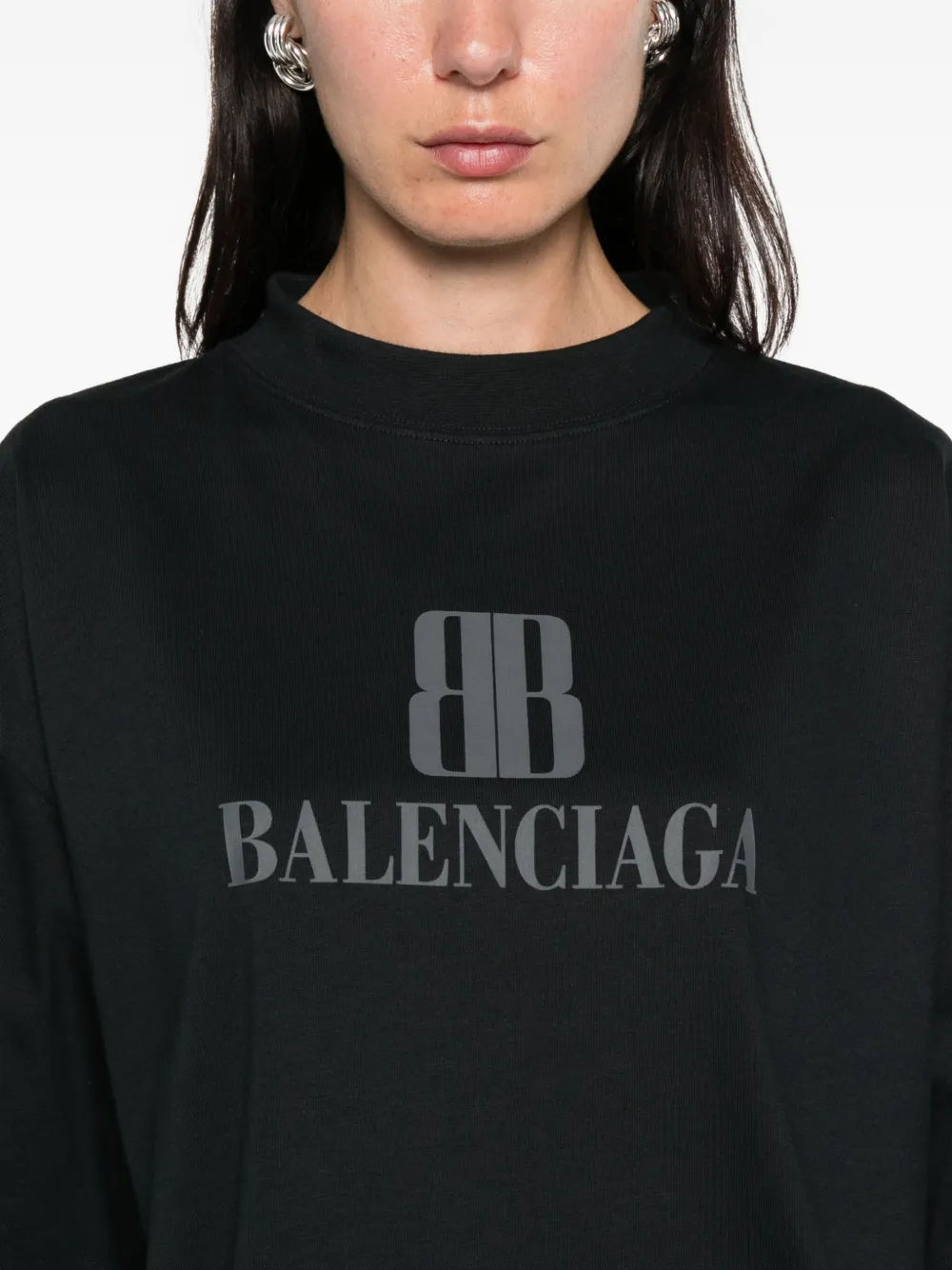 Balenciaga Katoenen T-shirt met logoprint Zwart