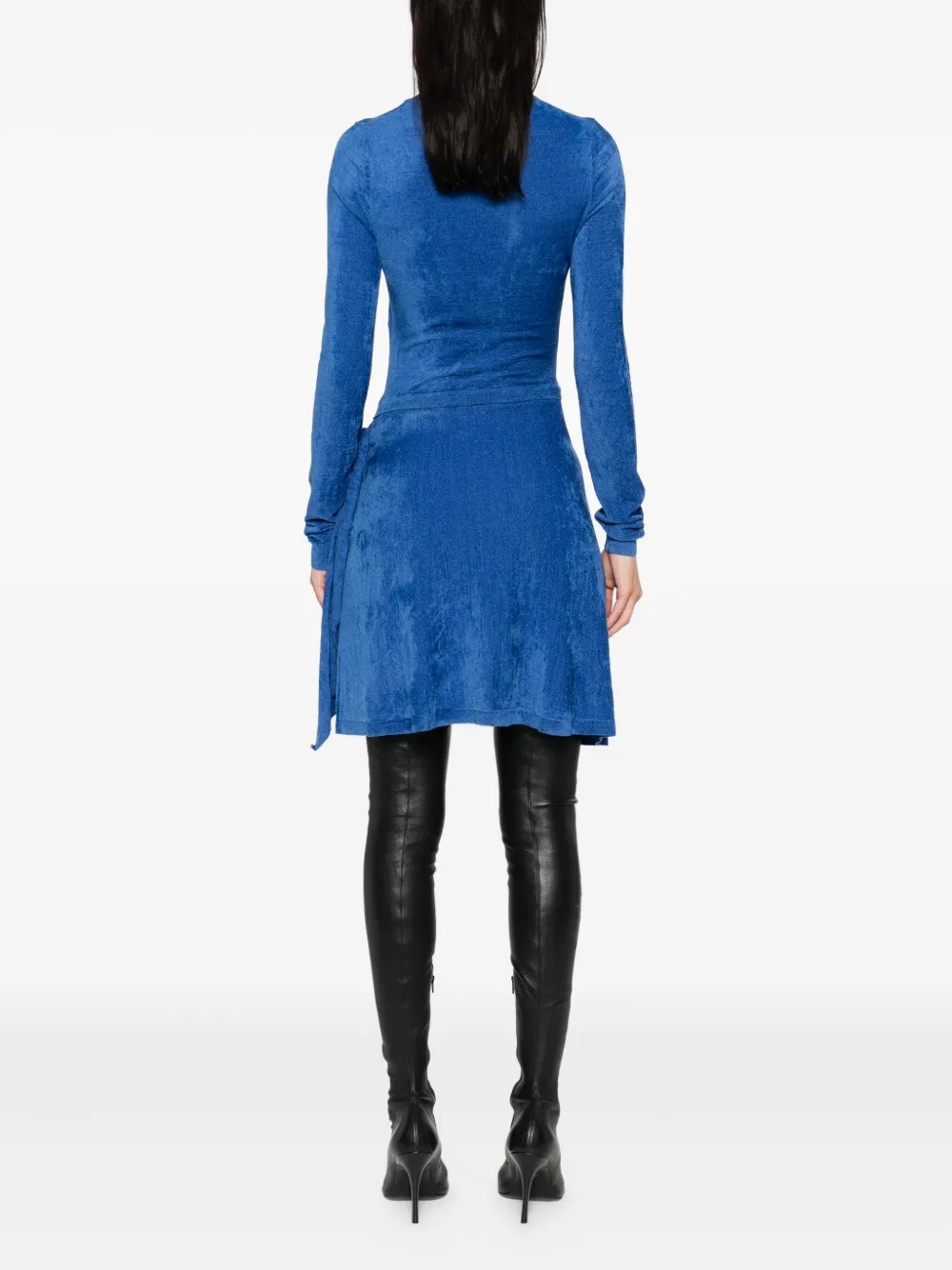 Diesel mock-neck tie-front dress Blauw