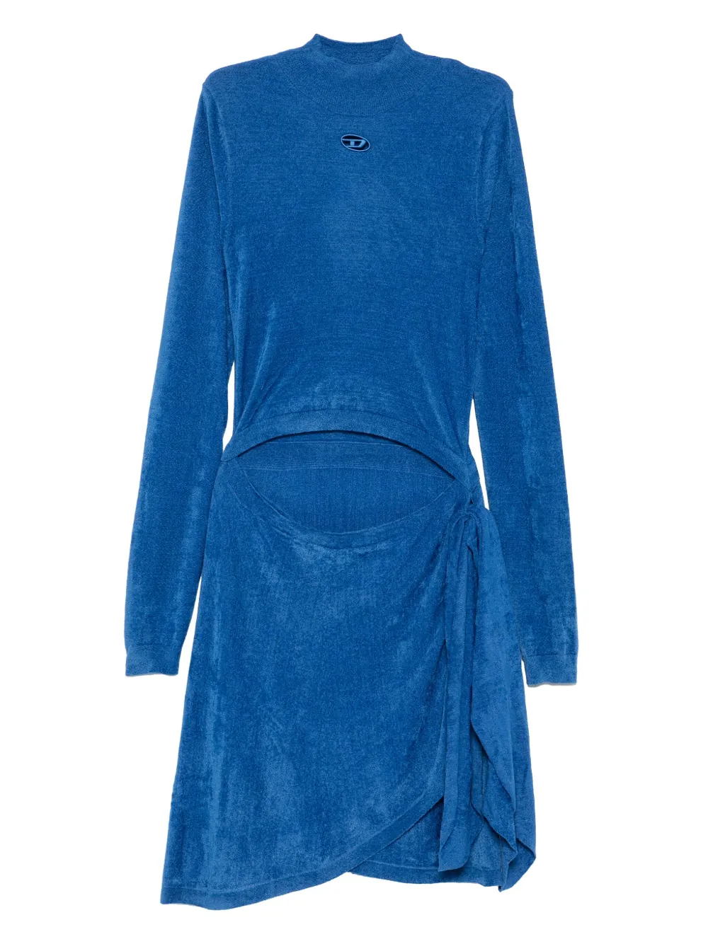Diesel Jurk met gestrikte voorkant en gedrapeerde hals Blauw