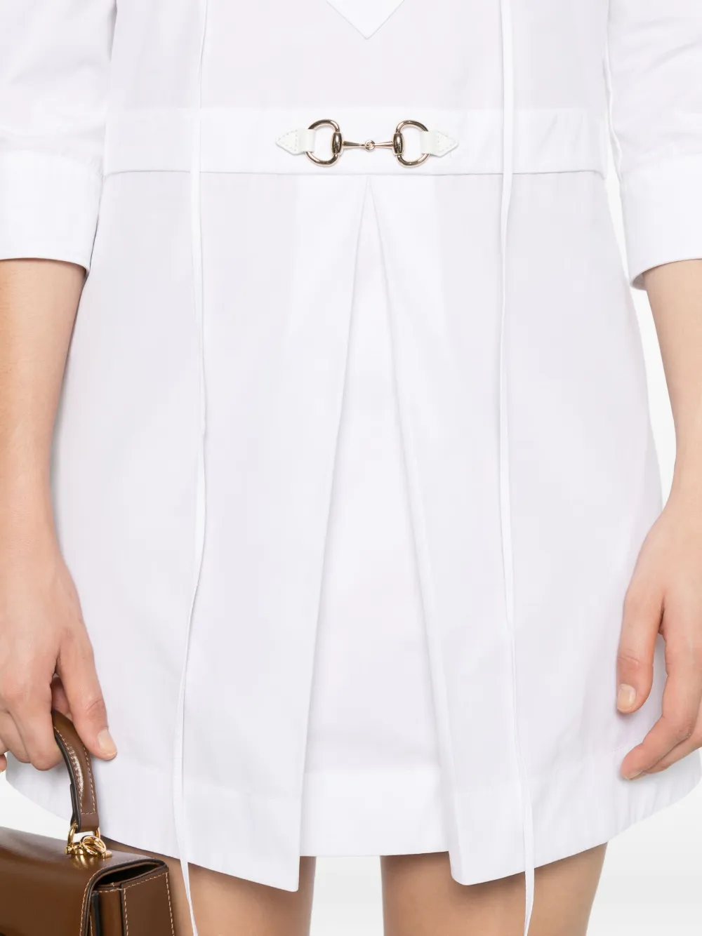 Gucci Horsebit-detail poplin dress Wit
