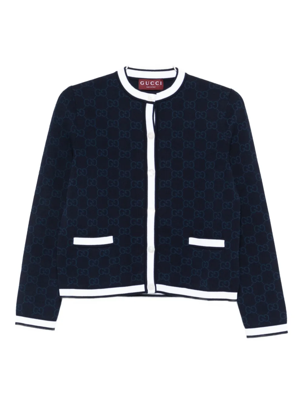 Gucci Knitwear With Front Pockets And Long Sleeves In Blue