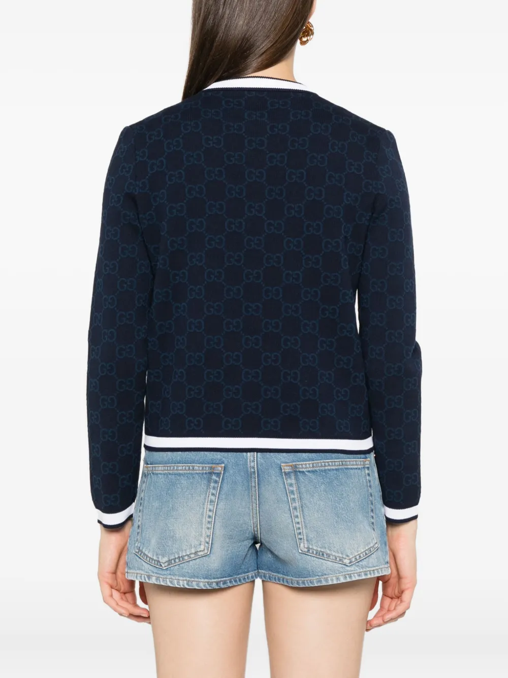 Gucci Vest met GG-patroon en knopen Blauw
